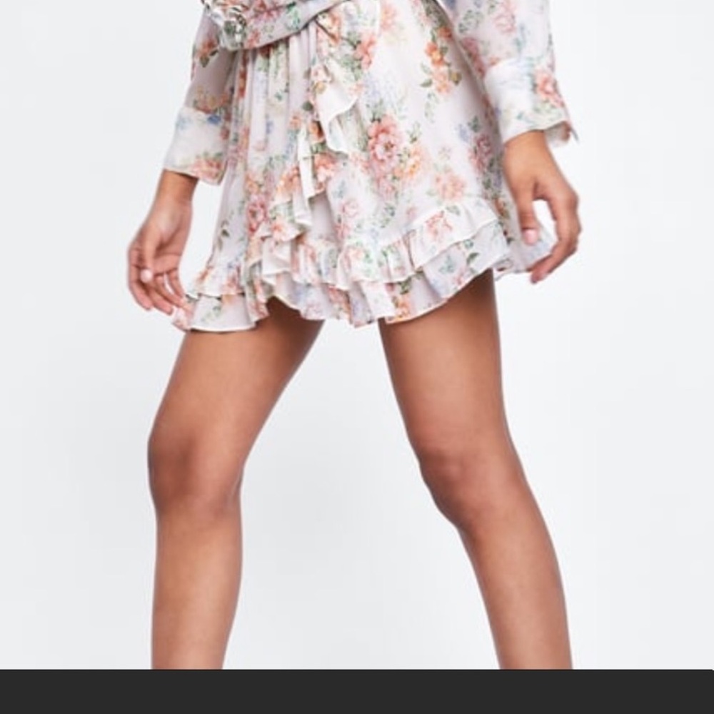 Zara Ruffled Floral Skirt